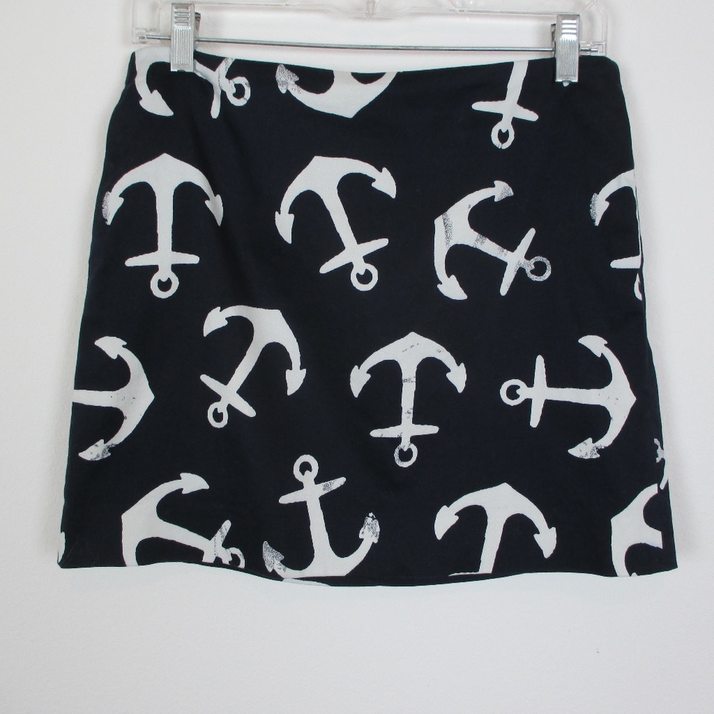 J. Crew, Navy Anchor Short Skirt, Size 4